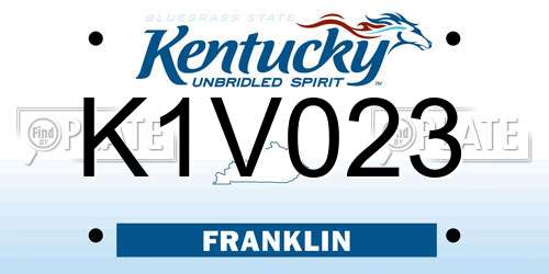 K1V023 Kentucky License Plate