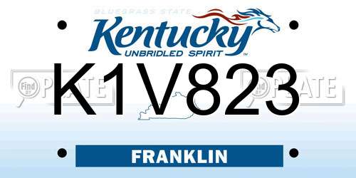 K1V823 Kentucky License Plate