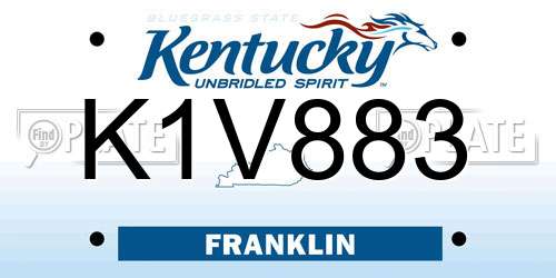 K1V883 Kentucky License Plate