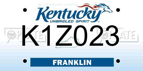 K1Z023 Kentucky License Plate
