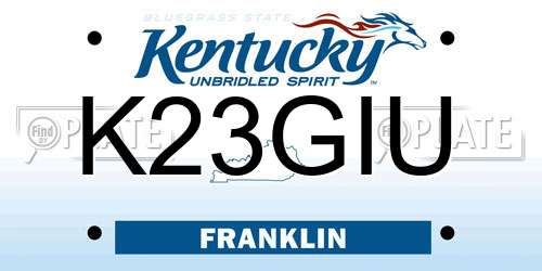K23GIU Kentucky License Plate