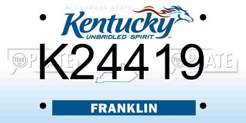 K24419 Kentucky License Plate