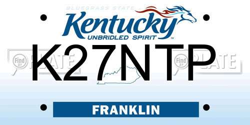 K27NTP Kentucky License Plate