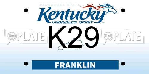 K29 Kentucky License Plate