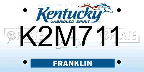 K2M711 Kentucky License Plate