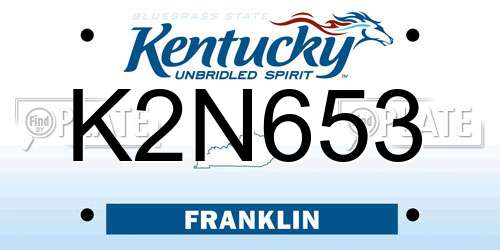K2N653 Kentucky License Plate