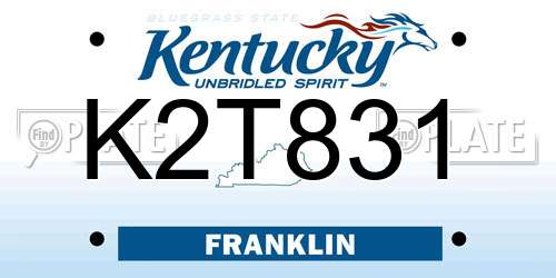K2T831 Kentucky License Plate