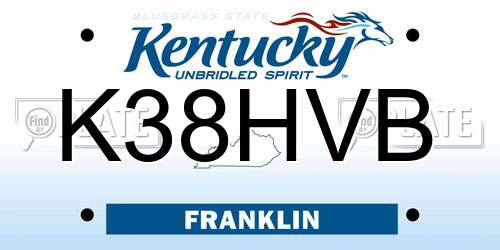 K38HVB Kentucky License Plate
