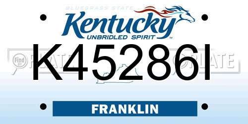 K45286I Kentucky License Plate