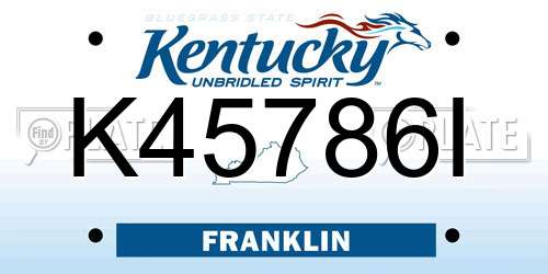 K45786I Kentucky License Plate