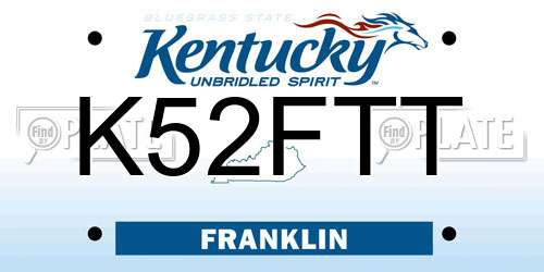 K52FTT Kentucky License Plate