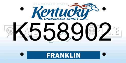 K558902 Kentucky License Plate