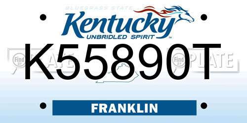 K55890T Kentucky License Plate