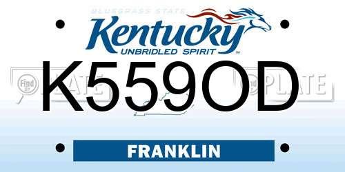 K559OD Kentucky License Plate