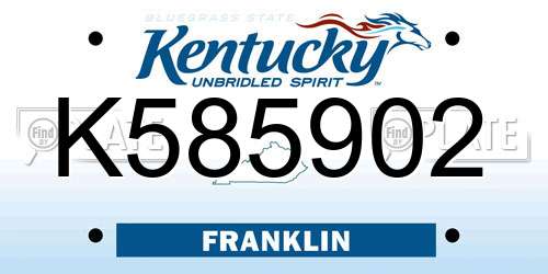 K585902 Kentucky License Plate