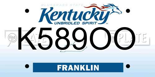 K589OO Kentucky License Plate