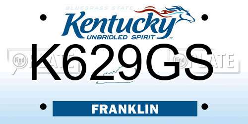 K629GS Kentucky License Plate
