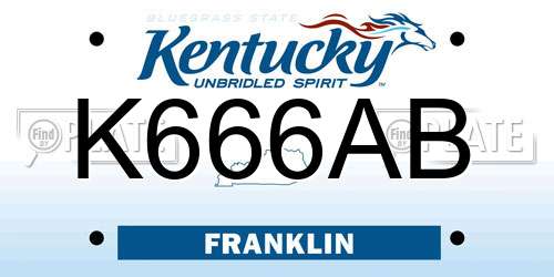 K666AB Kentucky License Plate