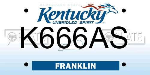 K666AS Kentucky License Plate