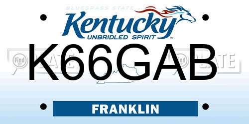 K66GAB Kentucky License Plate