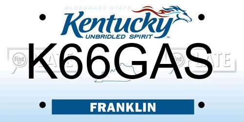 K66GAS Kentucky License Plate