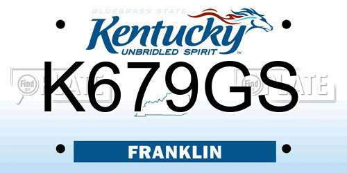 K679GS Kentucky License Plate