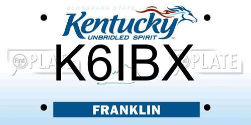 K6IBX Kentucky License Plate