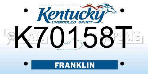 K70158T Kentucky License Plate