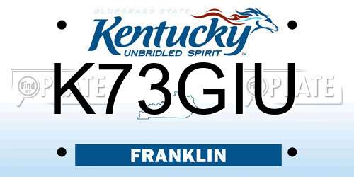 K73GIU Kentucky License Plate