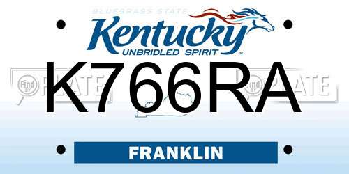 K766RA Kentucky License Plate