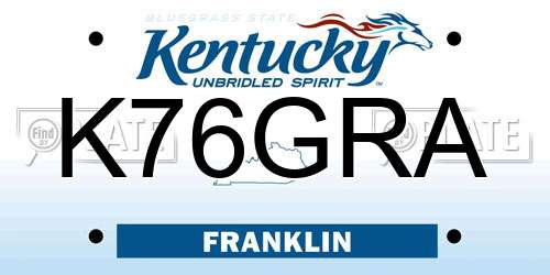 K76GRA Kentucky License Plate