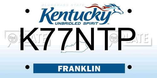 K77NTP Kentucky License Plate