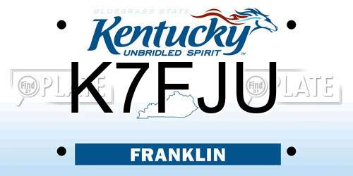 K7FJU Kentucky License Plate