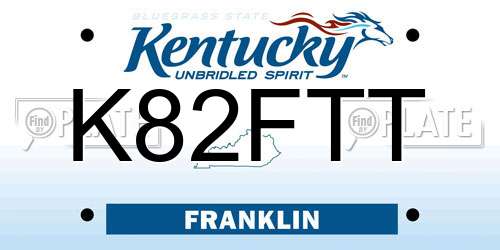K82FTT Kentucky License Plate