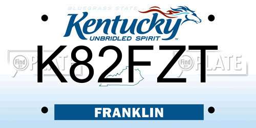 K82FZT Kentucky License Plate