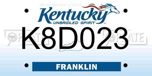 K8D023 Kentucky License Plate