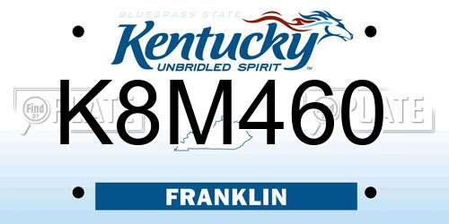 K8M460 Kentucky License Plate
