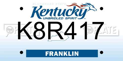K8R417 Kentucky License Plate