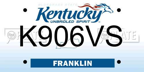 K906VS Kentucky License Plate
