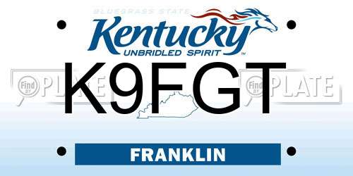 K9FGT Kentucky License Plate
