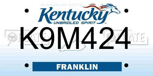 K9M424 Kentucky License Plate
