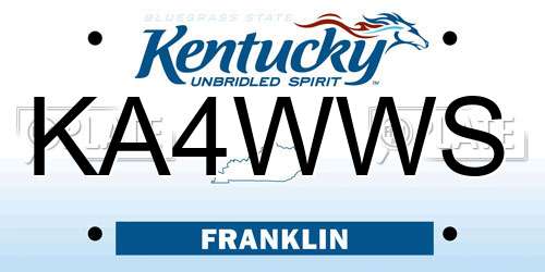 KA4WWS Kentucky License Plate