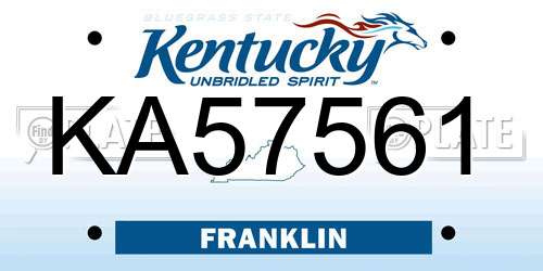 KA57561 Kentucky License Plate