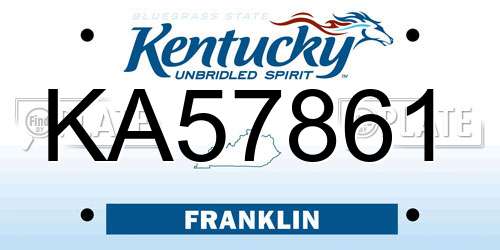 KA57861 Kentucky License Plate