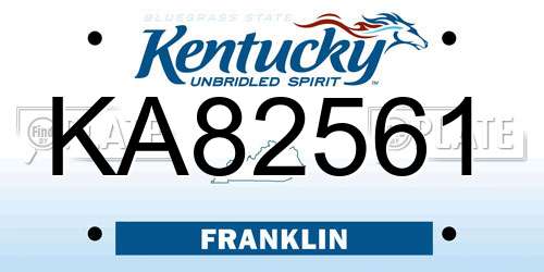 KA82561 Kentucky License Plate