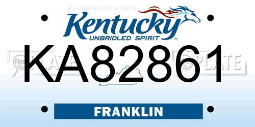 KA82861 Kentucky License Plate