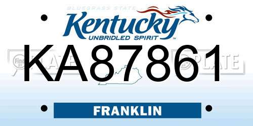 KA87861 Kentucky License Plate