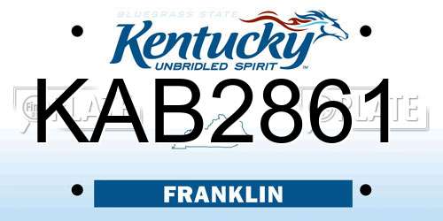 KAB2861 Kentucky License Plate
