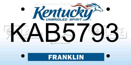 KAB5793 Kentucky License Plate