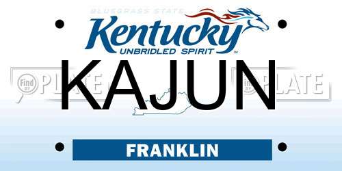 KAJUN Kentucky License Plate